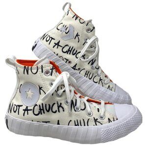 Converse UNT1TL3D High Shoes Women's Kids Mandarin White Canvas Sneakers 266515C
